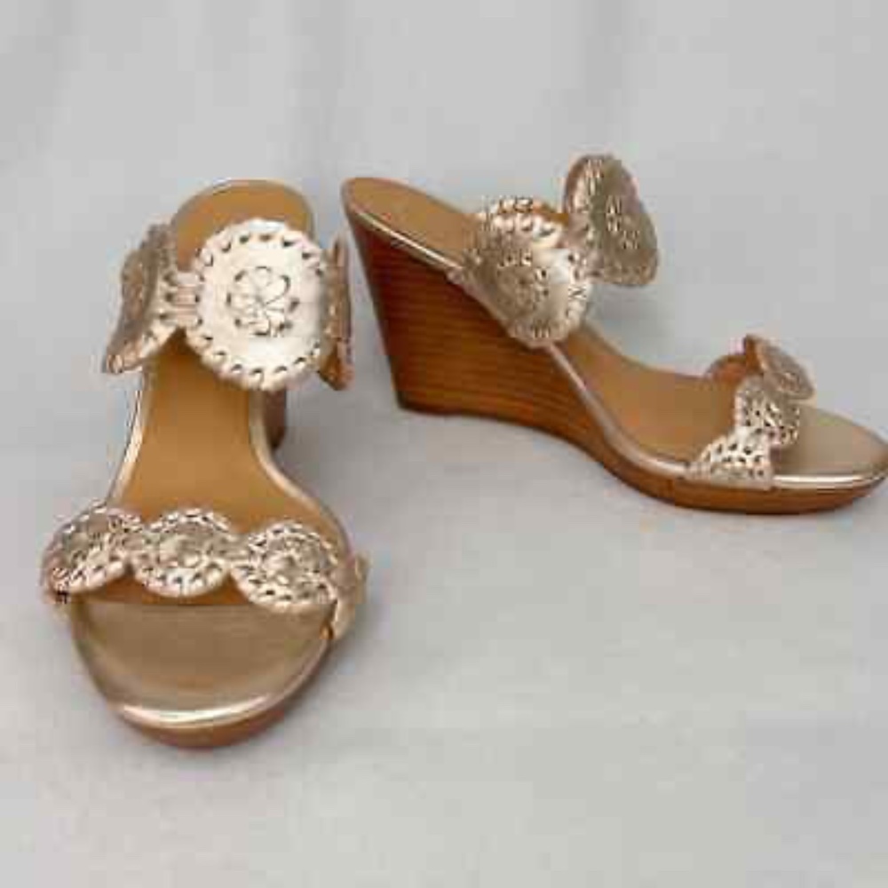 Jack Rogers Leather Luccia Wedge Slide Sandal Heels